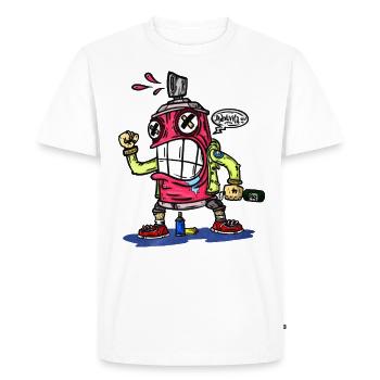 Spray en colère - T-shirt Premium bio Homme - blanc - Devant - Nico (187cm)
