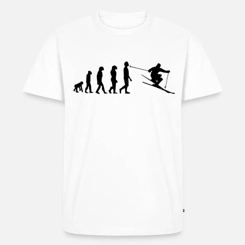 SKI EVOLUTION - Männer Premium Bio T-Shirt - Weiß