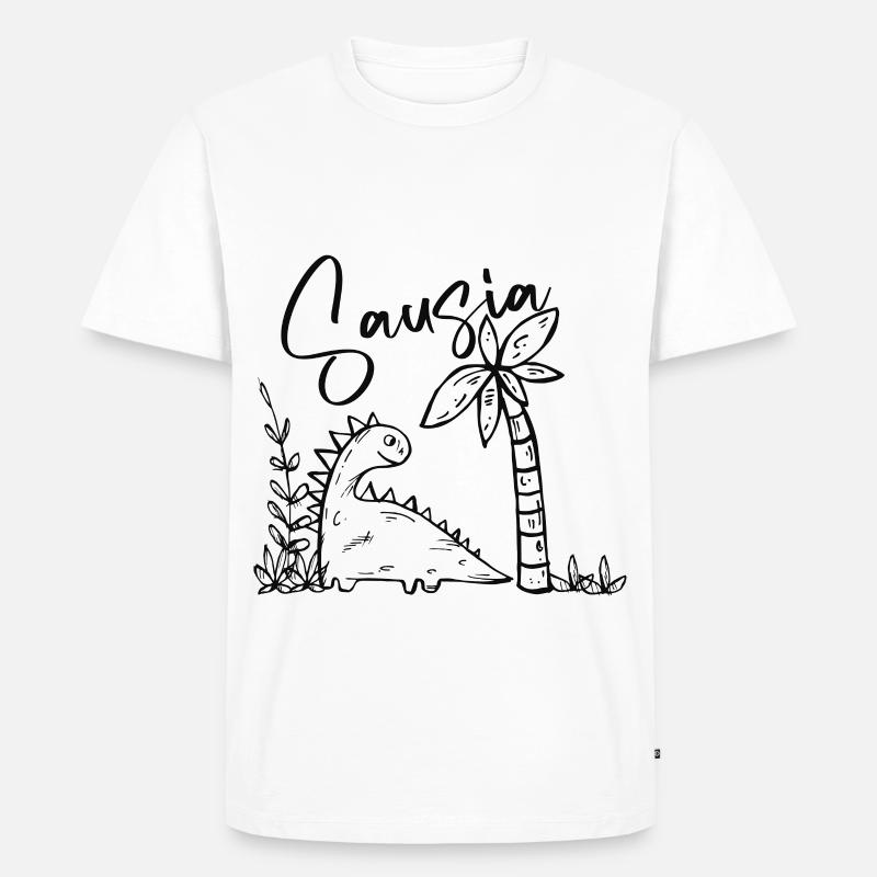 Sausia blackDesign - Männer Premium Bio T-Shirt - Weiß