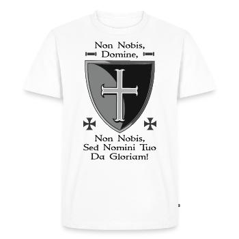 Templar Shield - Men's Premium Organic T-Shirt - white - Front - Nico (187cm)