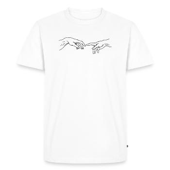 Michelangelo The Creation of Adam Minimalist - Men's Premium Organic T-Shirt - white - Front - Nico (187cm)