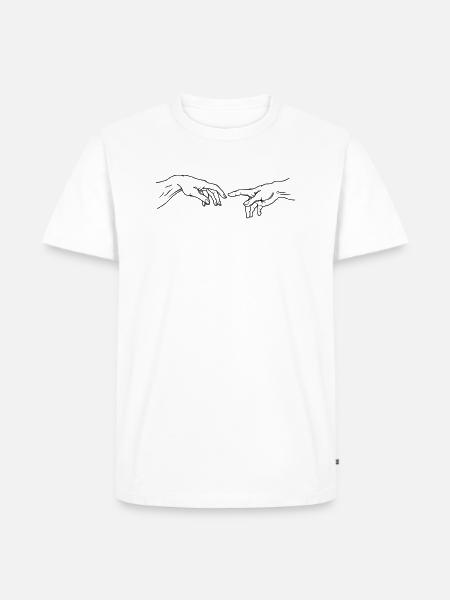 Michelangelo Skabelsen af Adam Minimalist - Herre Premium økologisk T-shirt - hvid