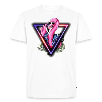 Flamingo Pink Sunglasses Summer Sun Cool - Men's Premium Organic T-Shirt - white - Front - Nico (187cm)