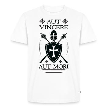 Templar Helmet - Men's Premium Organic T-Shirt - white - Front - Nico (187cm)