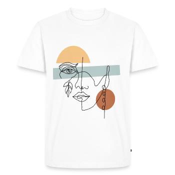 Line Art Abstrait - T-shirt Premium bio Homme - blanc - Devant - Nico (187cm)