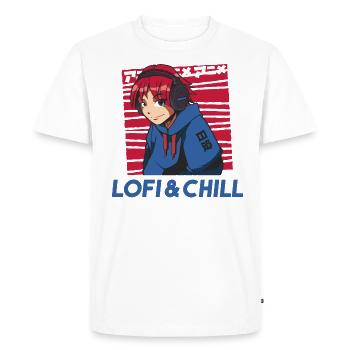 Drôle d'anime, manga, cadeau de lofi - T-shirt Premium bio Homme - blanc - Devant - Nico (187cm)