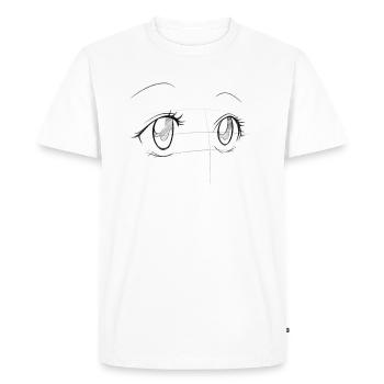 Manga yeux sketchy - T-shirt Premium bio Homme - blanc - Devant - Nico (187cm)