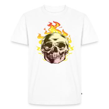 Burn skull design fun gift - Men's Premium Organic T-Shirt - white - Front - Nico (187cm)