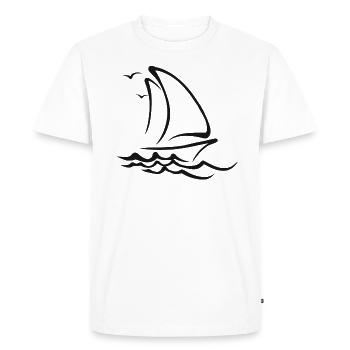 Voile bateau voile - T-shirt Premium bio Homme - blanc - Devant - Nico (187cm)