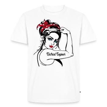 Electrical engineer Rosie The Riveter - Men's Premium Organic T-Shirt - white - Front - Nico (187cm)