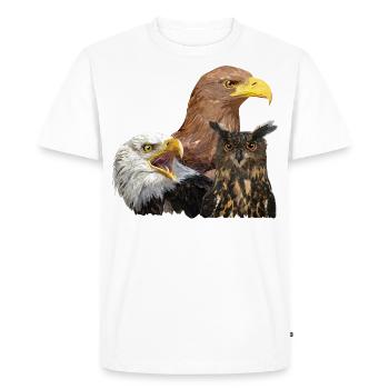 Hibou et Pygmées - T-shirt Premium bio Homme - blanc - Devant - Nico (187cm)