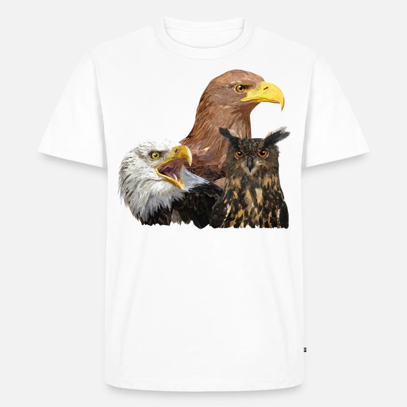 Eule und Pygmäen - Männer Premium Bio T-Shirt - Weiß