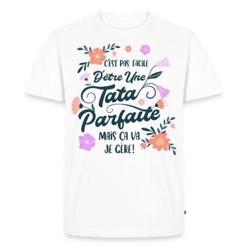 Tata Parfaite Cadeau - T-shirt Premium bio Homme - blanc - Devant - Nico (187cm)