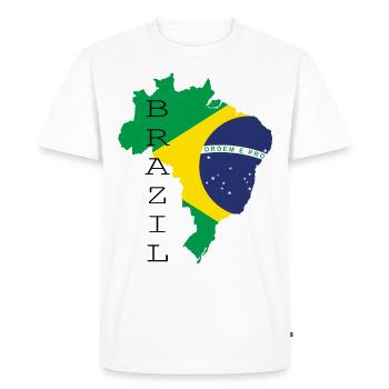 brazil flag flag South America - Men's Premium Organic T-Shirt - white - Front - Nico (187cm)