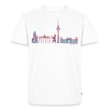 Berlin T-Shirt - Berlin Skyline Shirt - I Love - T-shirt Premium bio Homme - blanc - Devant - Nico (187cm)