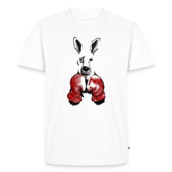 Kangourou avec des gants de boxe - T-shirt Premium bio Homme - blanc - Devant - Nico (187cm)