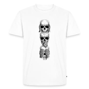 Skull senses vertical - Men's Premium Organic T-Shirt - white - Front - Nico (187cm)