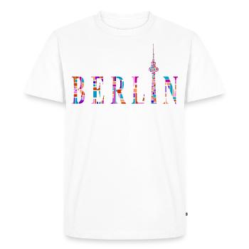 Berlin T-Shirt - Berlin Fernsehturm Shirt - I Love - T-shirt Premium bio Homme - blanc - Devant - Nico (187cm)