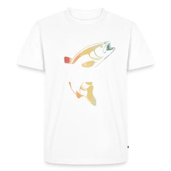 Pêche pêche pêche - T-shirt Premium bio Homme - blanc - Devant - Nico (187cm)