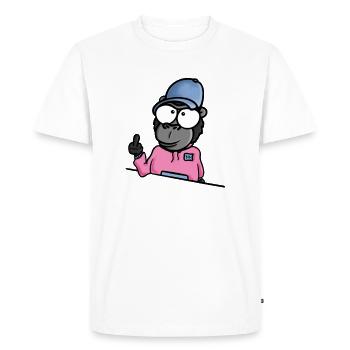 Gorilla shows middle finger - Men's Premium Organic T-Shirt - white - Front - Nico (187cm)