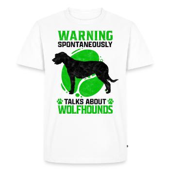 Talks about Irish wolfhound greyhound saying - Men's Premium Organic T-Shirt - white - Front - Nico (187cm)