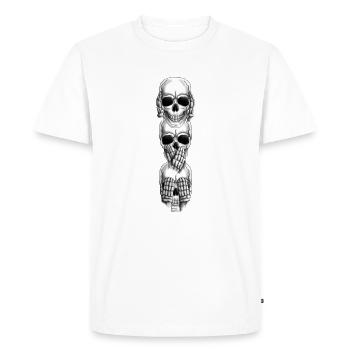 Crâne gestes vertical - T-shirt Premium bio Homme - blanc - Devant - Nico (187cm)
