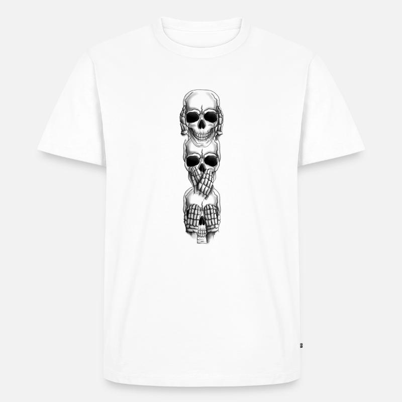 Schädel Gesten vertikal - Männer Premium Bio T-Shirt - undefined