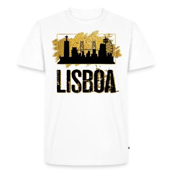 Lisboa Lissabon Lisbon Portugal Skyline - Men's Premium Organic T-Shirt - white - Front - Nico (187cm)