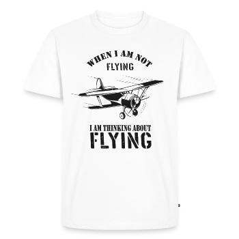 Pilote d'avion retro pilote Airplane pilot cadeaux - T-shirt Premium bio Homme - blanc - Devant - Nico (187cm)