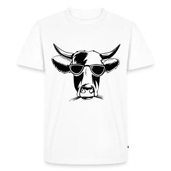 Funny cow cool cows sunglasses - Men's Premium Organic T-Shirt - white - Front - Nico (187cm)
