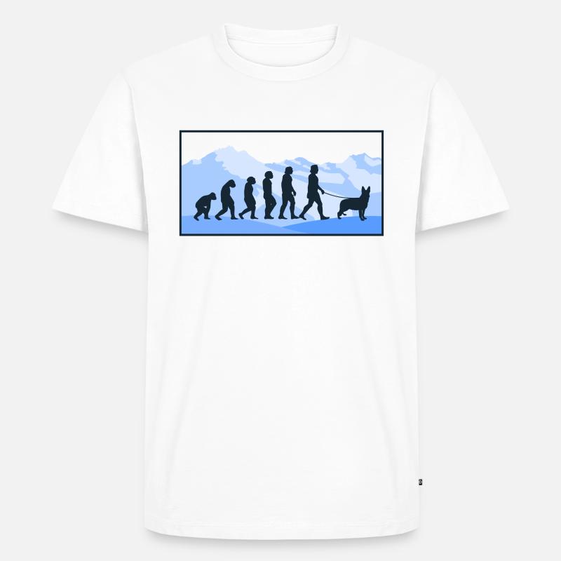 Harzer Fox Evolution Shepherd Gift - Men's Premium Organic T-Shirt - white