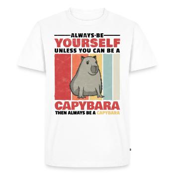 Sois un capybara drôle de cochon d’eau - T-shirt Premium bio Homme - blanc - Devant - Nico (187cm)