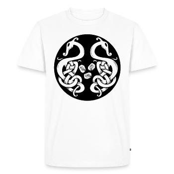 Viking symbol and runes - Men's Premium Organic T-Shirt - white - Front - Nico (187cm)