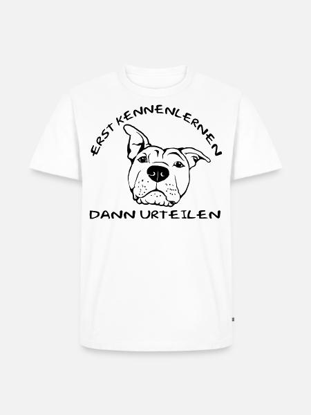 Erst Kennenlernen - Dann Urteilen - Männer Premium Bio T-Shirt - Weiß