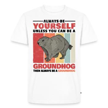 Marmot is always you rodent saying - Men's Premium Organic T-Shirt - white - Front - Nico (187cm)