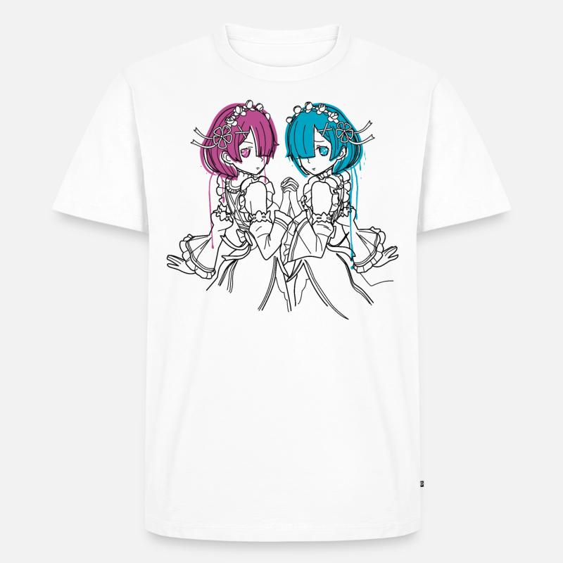 Twins c. 2 - Männer Premium Bio T-Shirt - Weiß