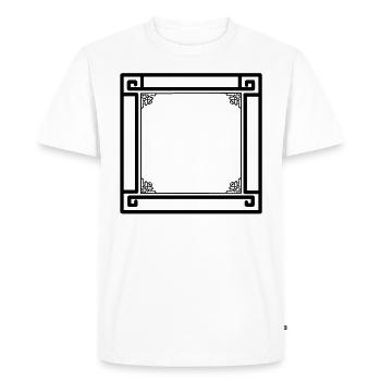 black frame with ornaments - Men's Premium Organic T-Shirt - white - Front - Nico (187cm)