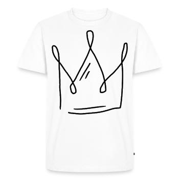 Emoji crown crowns sketch black - Men's Premium Organic T-Shirt - white - Front - Nico (187cm)