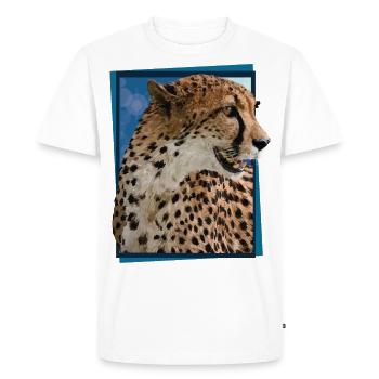 Guépard - T-shirt Premium bio Homme - blanc - Devant - Nico (187cm)