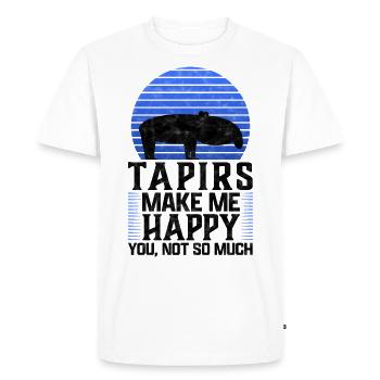 Les tapirs me rendent heureux les mammifères sort - T-shirt Premium bio Homme - blanc - Devant - Nico (187cm)