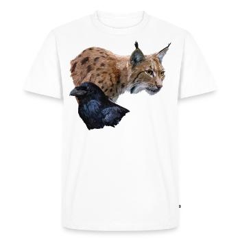 Lynx et corbeau - T-shirt Premium bio Homme - blanc - Devant - Nico (187cm)