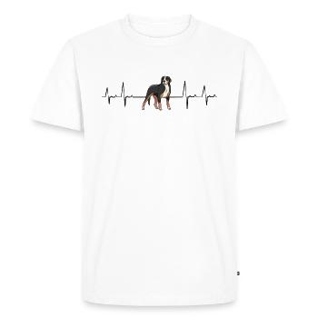 Suisse sennenhunde cadeau de battement de cœur - T-shirt Premium bio Homme - blanc - Devant - Nico (187cm)