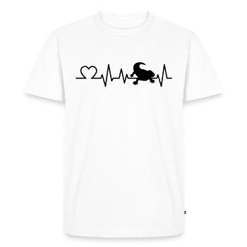 Bartagame heartbeat lizard owner gift - Men's Premium Organic T-Shirt - white - Front - Nico (187cm)