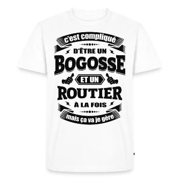 BOGOSSE ET ROUTIER - T-shirt Premium bio Homme - blanc - Devant - Nico (187cm)