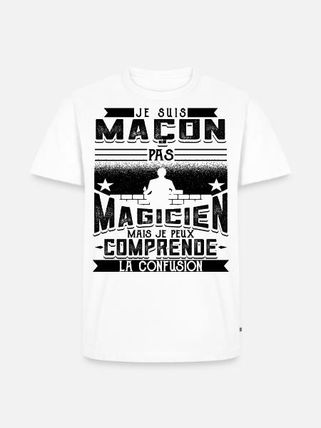 Maçon Maçonnerie Drôle - T-shirt Premium bio Homme - blanc