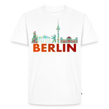 Berlin Skyline Design - TV Tower - Men's Premium Organic T-Shirt - white - Front - Nico (187cm)