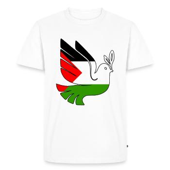 Paix en Palestine - T-shirt Premium bio Homme - blanc - Devant - Nico (187cm)