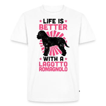 Life is better with Lagotto Romagnolo gift - Men's Premium Organic T-Shirt - white - Front - Nico (187cm)