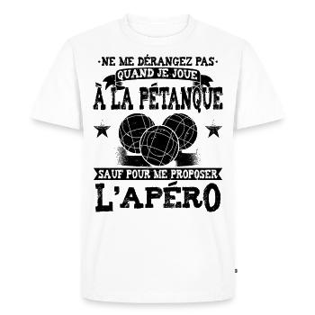 Petanque Pétanque - T-shirt Premium bio Homme - blanc - Devant - Nico (187cm)