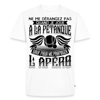 Petanque Pétanque - T-shirt Premium bio Homme - blanc - Devant - Nico (187cm)